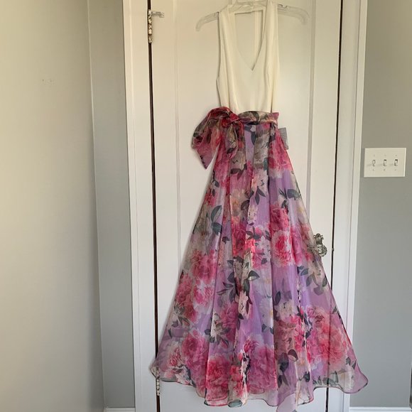 NWT Eliza J Floral Organza Gown - Picture 2 of 7
